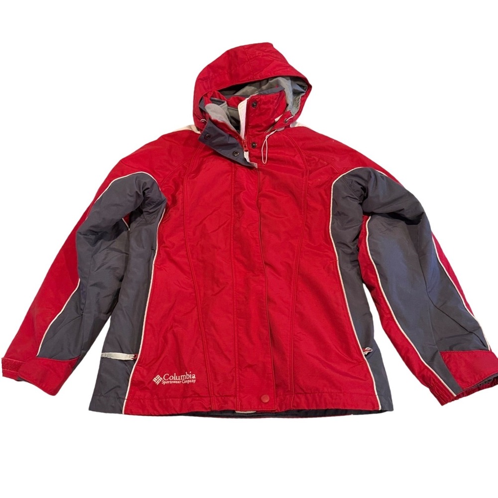 Columbia Womens Interchange Jacket Small‎ Red Gray 3-in-1 Ski Snow Winter Coat